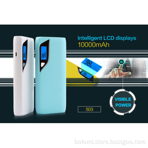 High quality super fast charging power bank 10000mah digital screen dual USB port